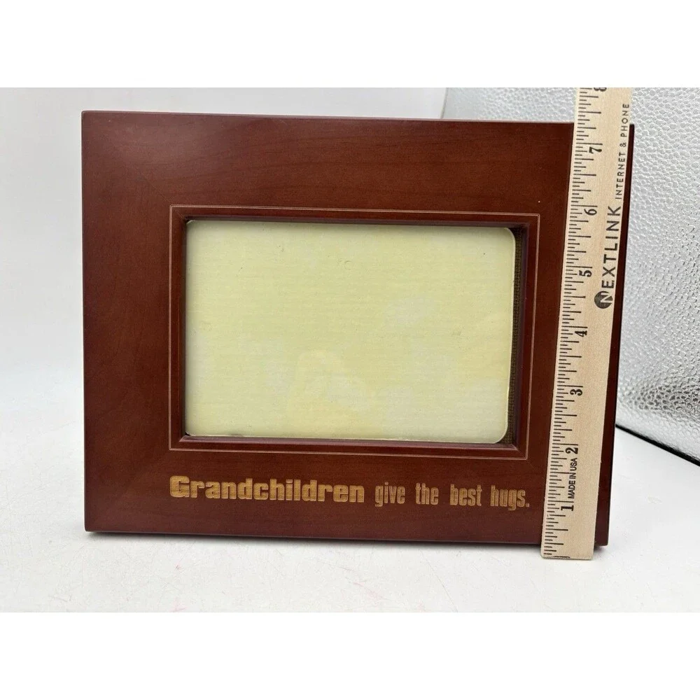 Grandchildren Give the Best Hugs Wood Picture Frame 4x6 Grandma Grandpa Gift
